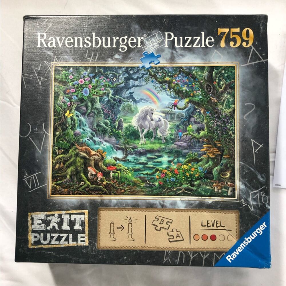 Ravens burger puzzle 759 pieces unicorn mystery exit complete colorful rainbow